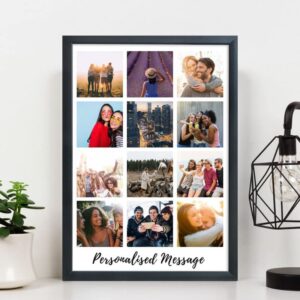 Wood One Pinch Customised Photo Collage Vertical Frame For Birthday, Anniversary, Wedding Gift, Personalized Collage Gift, Wall Photo Frame (10X15, Black),